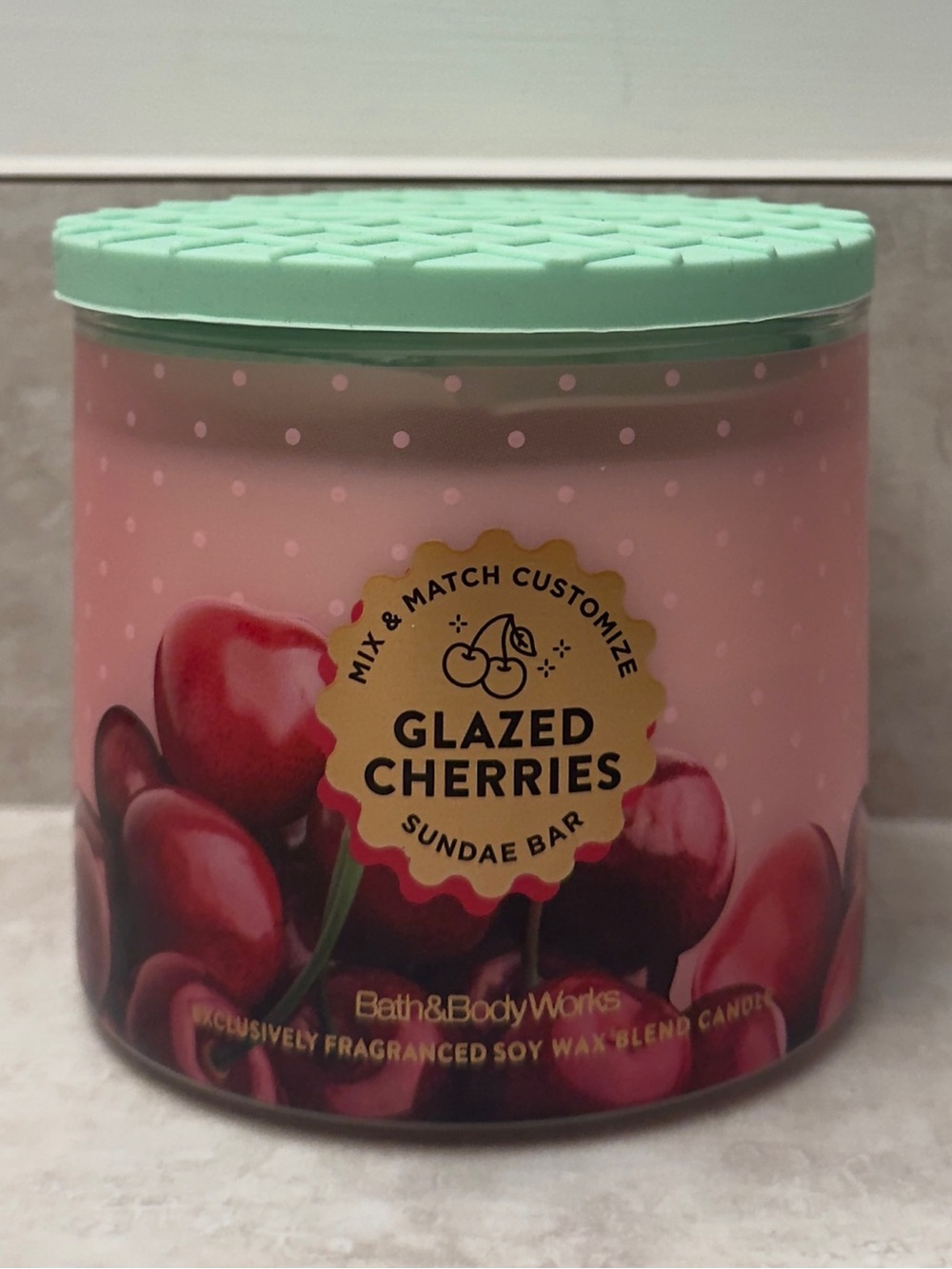NWT Bath & Body Works Glazed Cherries 3-Wick Candle